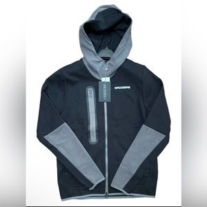 NWT Raw Gear Pro Tech Track Hoodie Jacket Black/Grey RG517